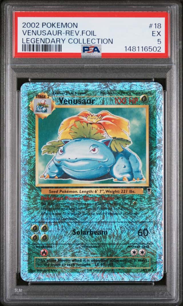 148116502 Venusaur 2002 Pokemon Legendary #18 Reverse Holo PSA 5