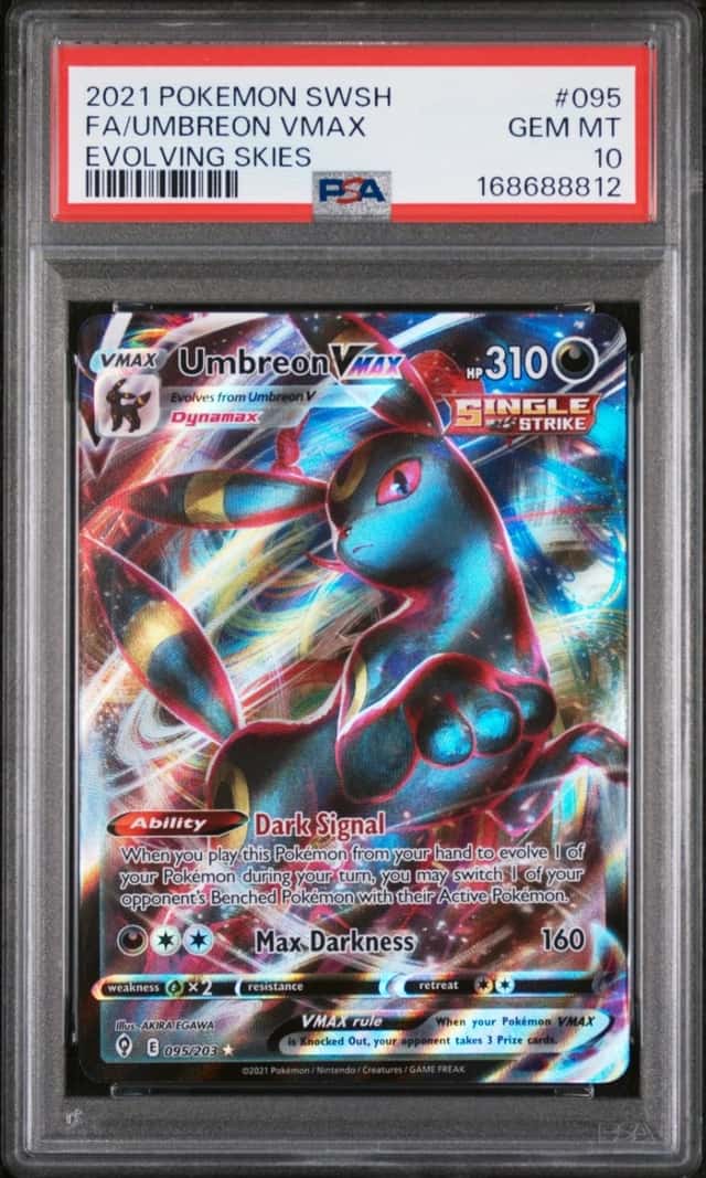 2021 POKEMON SWORD & SHIELD EVOLVING SKIES #095 FULL ART/UMBREON VMAX PSA 10