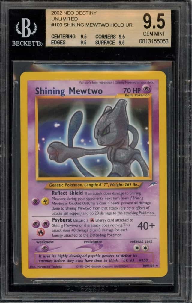 Pokemon Shining Mewtwo Holo Neo Destiny Unlimited 109 BGS 9.5