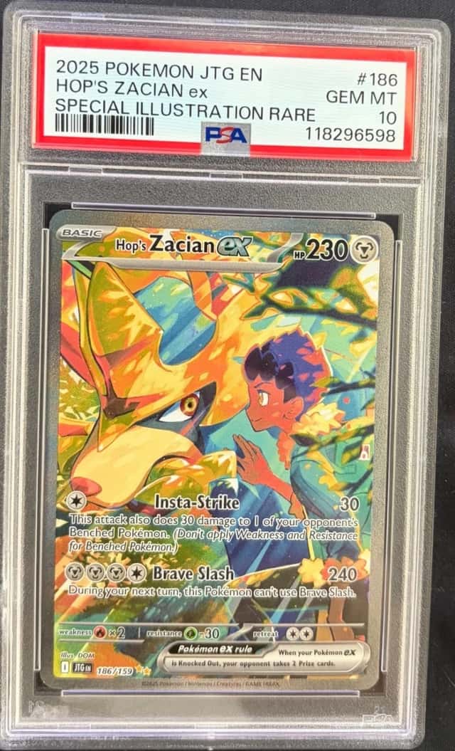 2025 Pokemon Journey Together Hop's Zacian ex 186/159 SIR PSA 10 GEM MINT