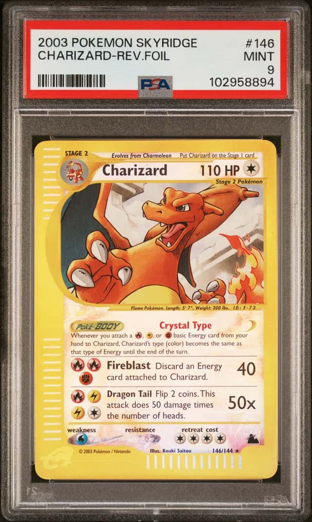 Pokemon Charizard Crystal Reverse Holo Skyridge 146/144 PSA 9 Mint