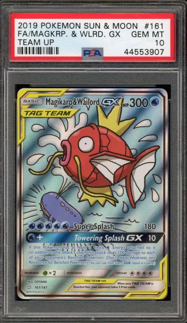 Pokemon Magikarp & Wailord Gx Team Up Full Art 161/181 PSA 10 Gem Mint