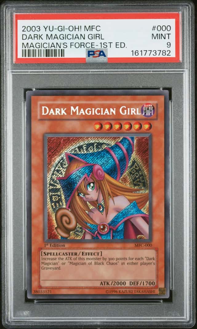 Yugioh Dark Magician Girl Magician's Force 1st Edition Secret Rare MFC-000 PSA 9