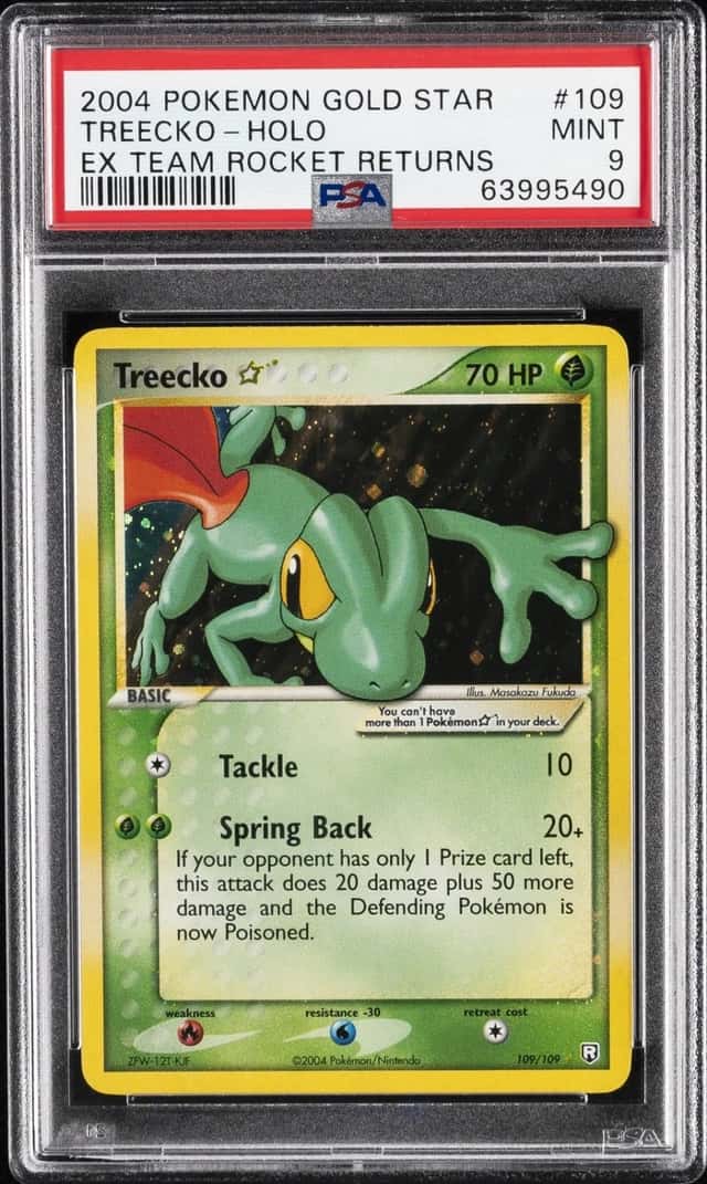 Pokemon Treecko Gold Star Holo Team Rocket Returns 109/109 PSA 9 Mint