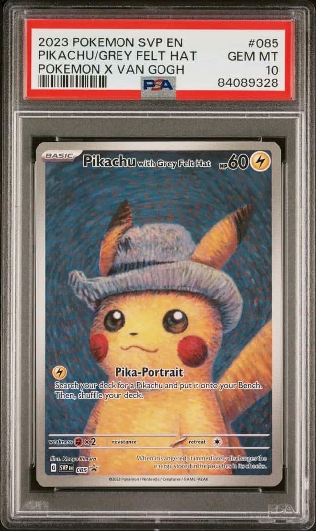 Pokemon Pikachu With Grey Felt Hat Sv Black Star Promo 085 Van Gogh PSA 10