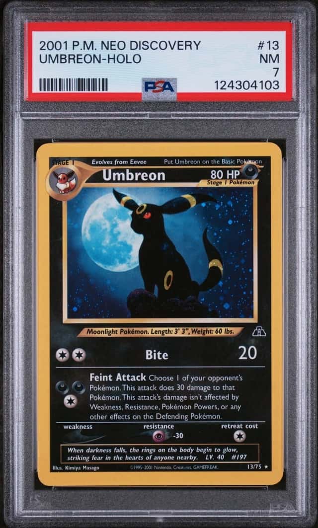 Pokemon Umbreon Holo Neo Discovery Unlimited 13/75 PSA 7