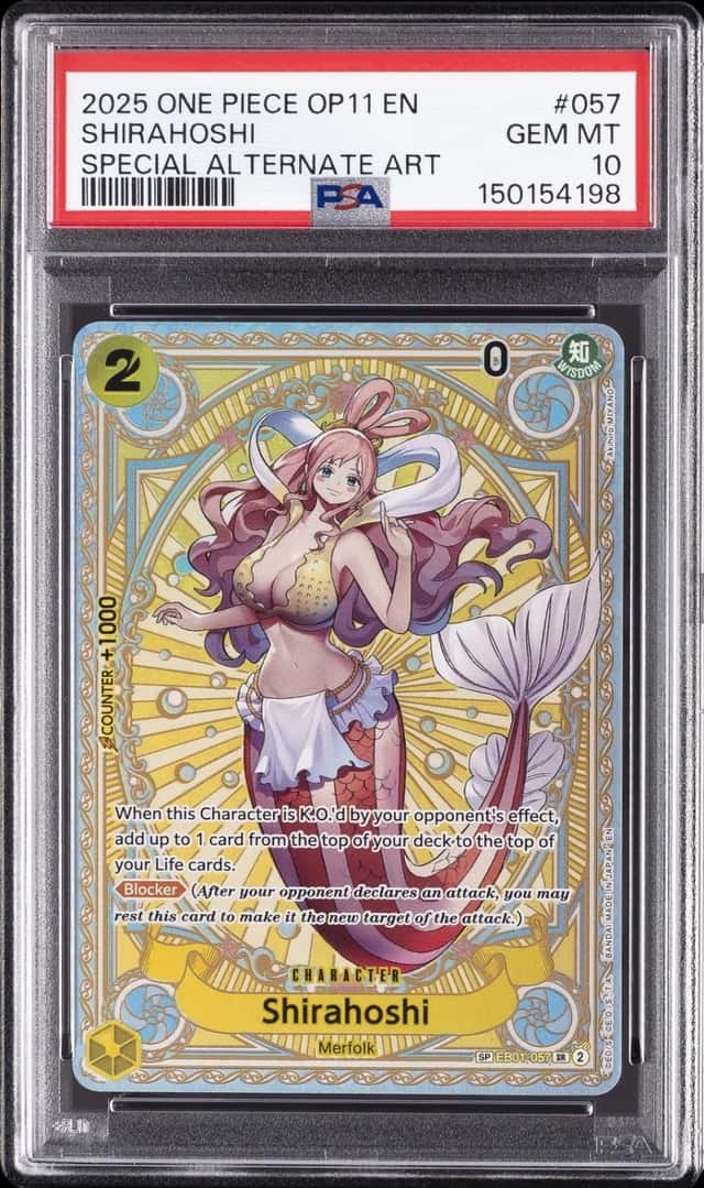 2025 ONE PIECE OP11-A FIST OF DIVINE SPEED ALTERNATE ART SHIRAHOSHI PSA 10