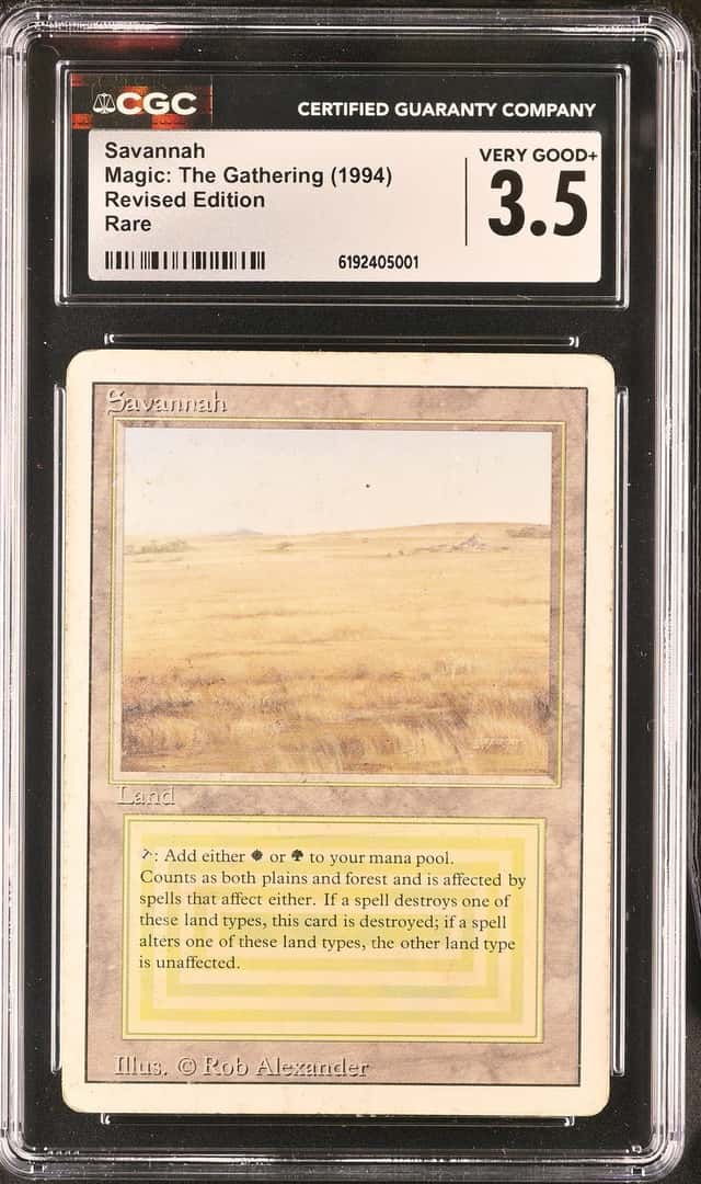 1994 Magic The Gathering MTG Revised Dual Land Savannah CGC 3.5 VG+