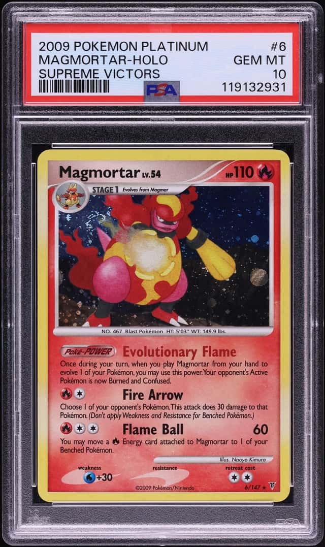 2009 Pokemon Platinum Supreme Victors Holo Magmortar #6 PSA 10 GEM MINT