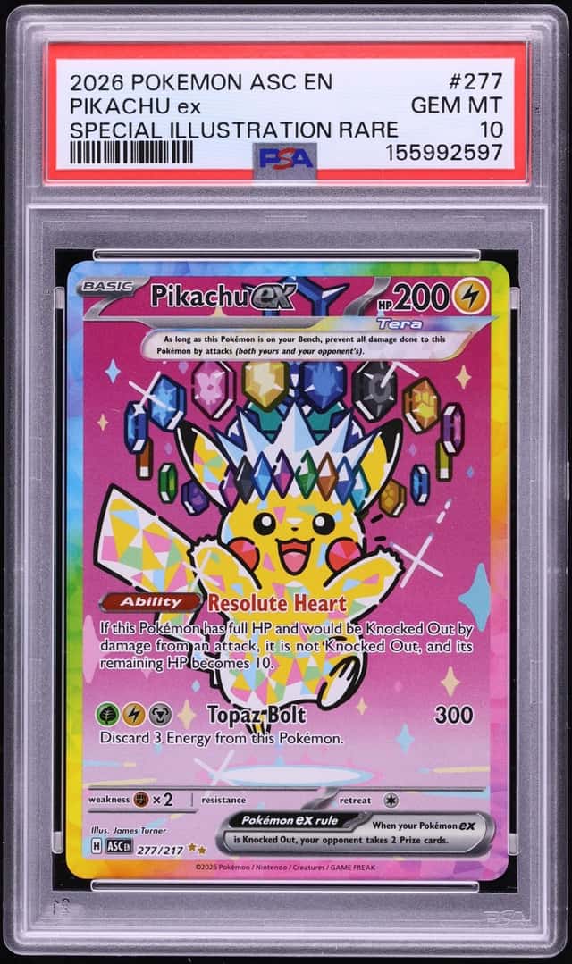 2026 Pokemon Mega Evolution Ascended Heroes SIR Pikachu ex #277 PSA 10 GEM MINT