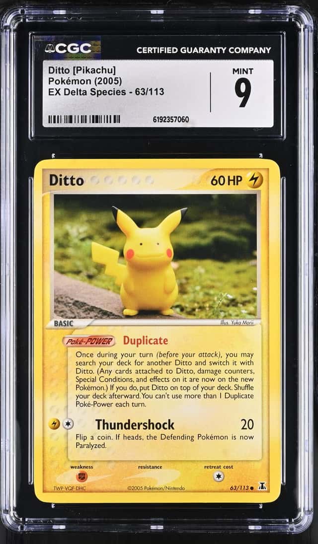 2005 Pokemon EX Delta Species Ditto Pikachu #63 CGC 9 MINT