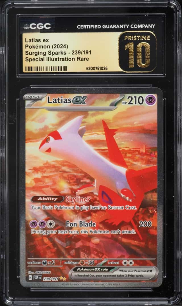 2024 Pokemon Scarlet & Violet Surging Sparks SIR Latias Ex #239 CGC 10 PRISTINE