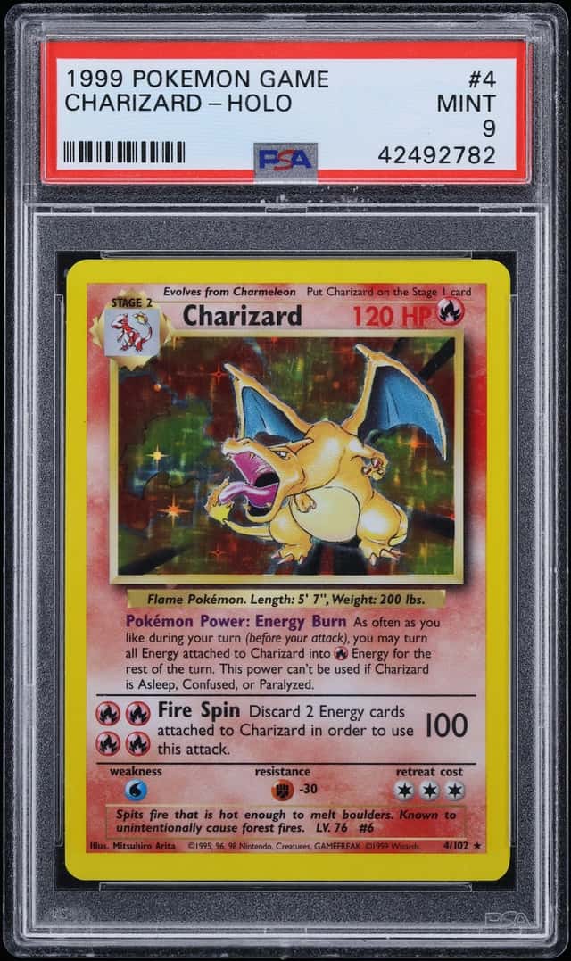 1999 Pokemon Base Set Holo Charizard #4 PSA 9 MINT