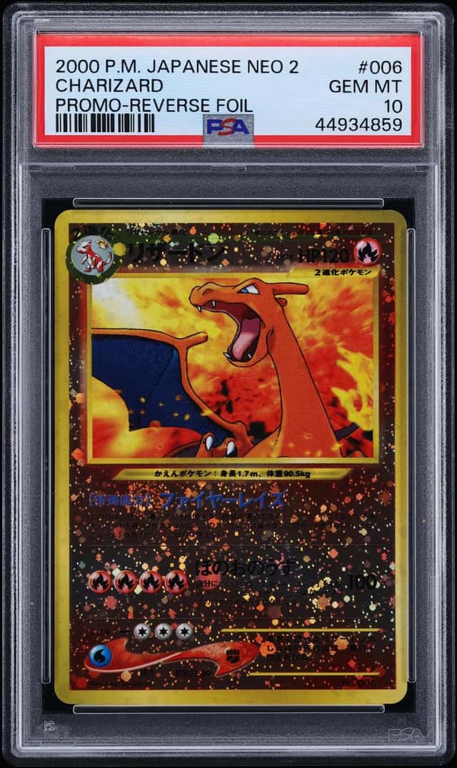 2000 Pokemon Japanese Neo 2 Promo Reverse Holo Charizard #6 PSA 10 GEM MINT