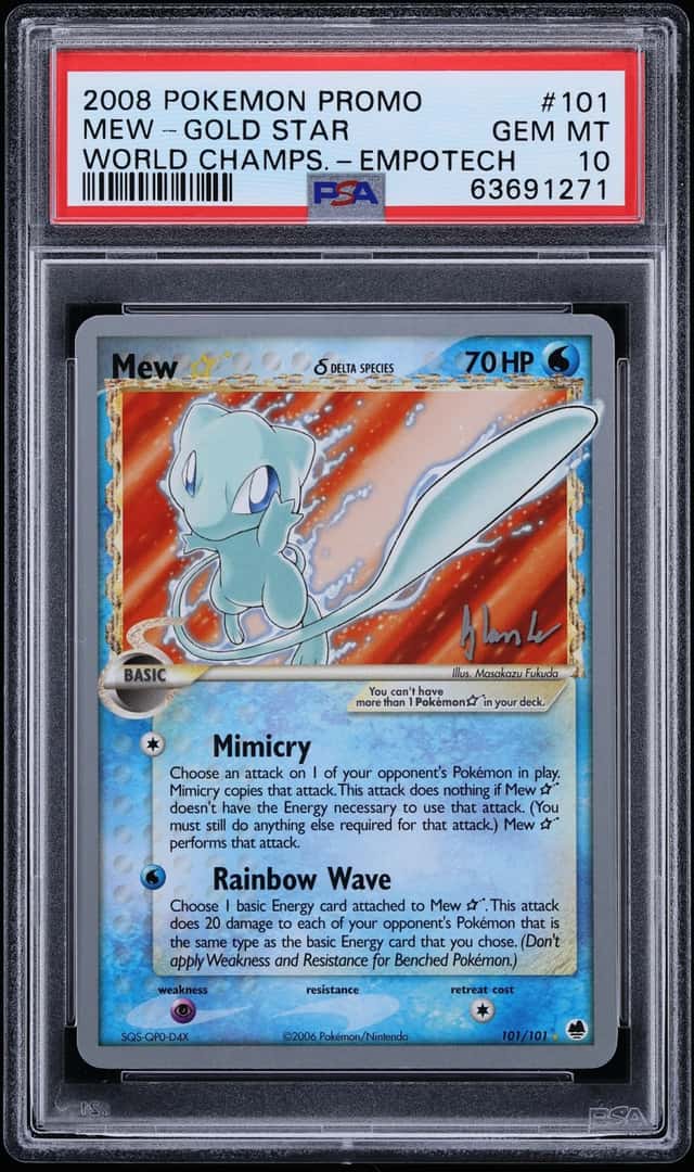 2008 Pokemon Promo World Championships Empotech Mew Gold Star #101 PSA 10 GEM MINT