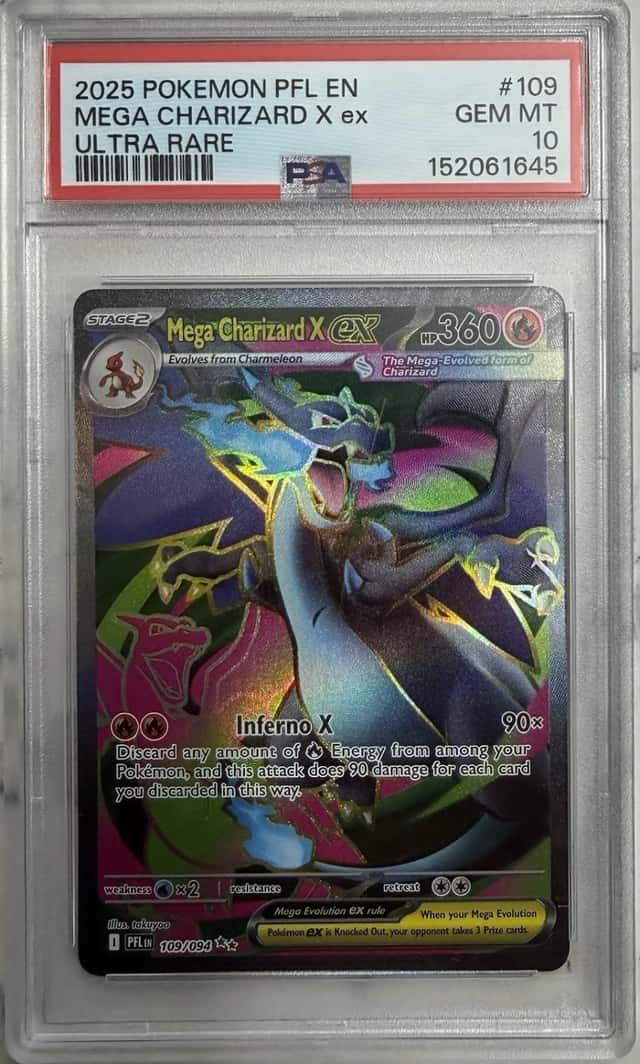The Pokémon Company Mega Charizard X EX 109/094 Phantasmal Flames Holo PSA 10