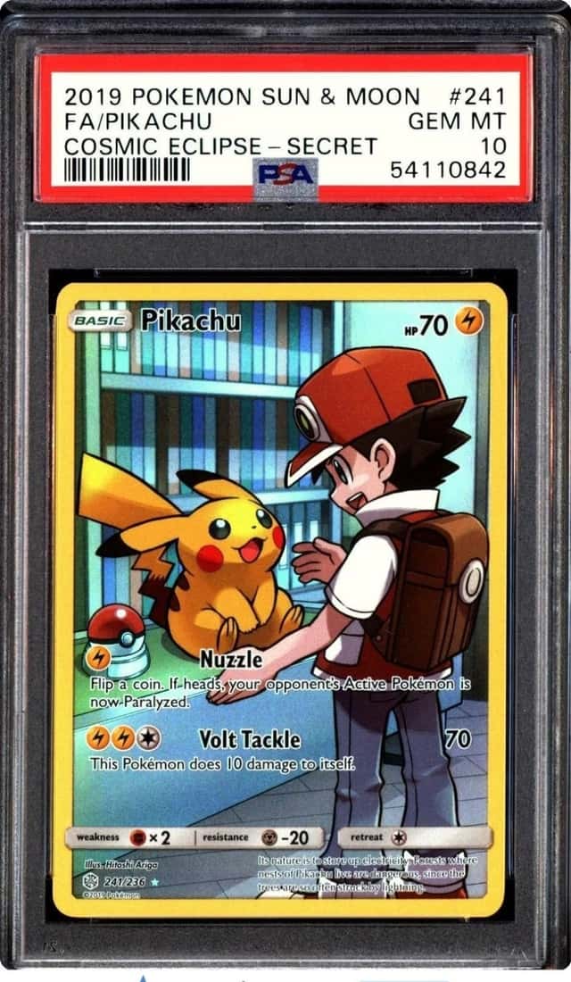 Pokemon 2019 Pikachu 241/236 Full Art Secret Rare Cosmic Eclipse GEM MINT PSA 10