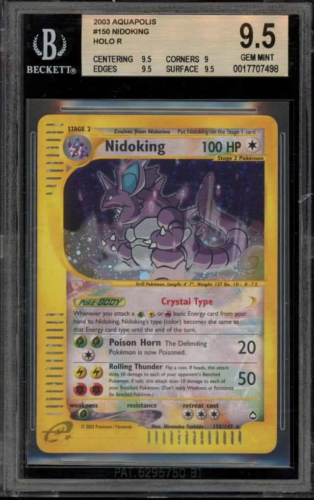 Pokemon Nidoking Crystal Holo Aquapolis 150 BGS 9.5