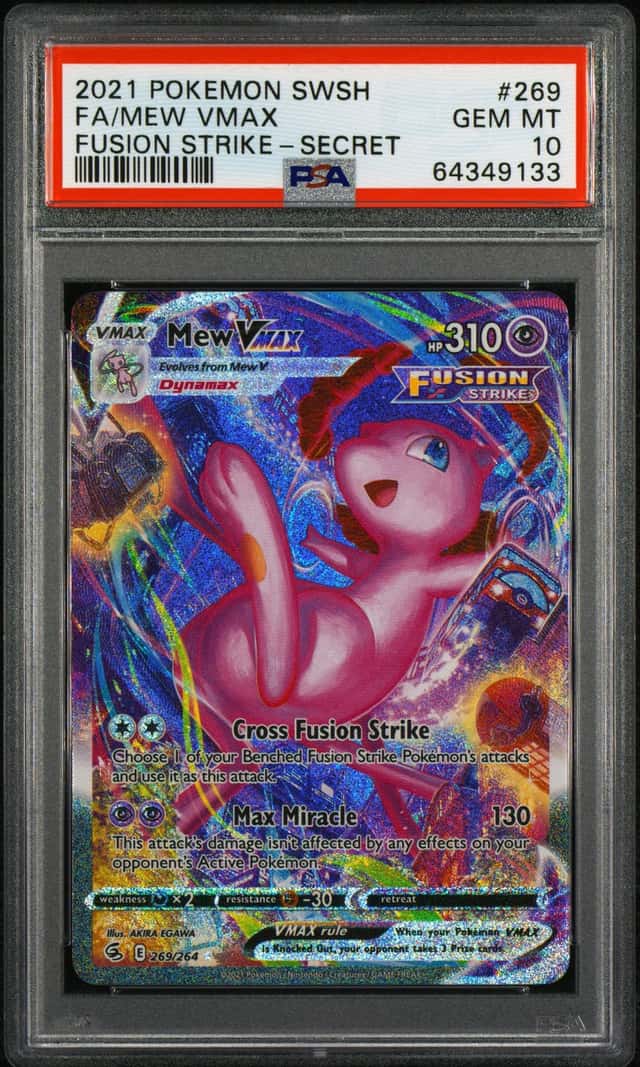 Pokemon Mew Vmax Fusion Strike 269/264 Secret Rare Full Alt Art PSA 10 Gem Mint