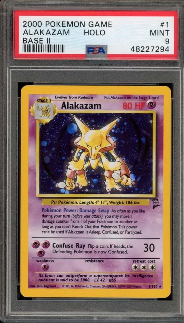 Pokemon Alakazam Holo Base Set II 1 PSA 9 Mint