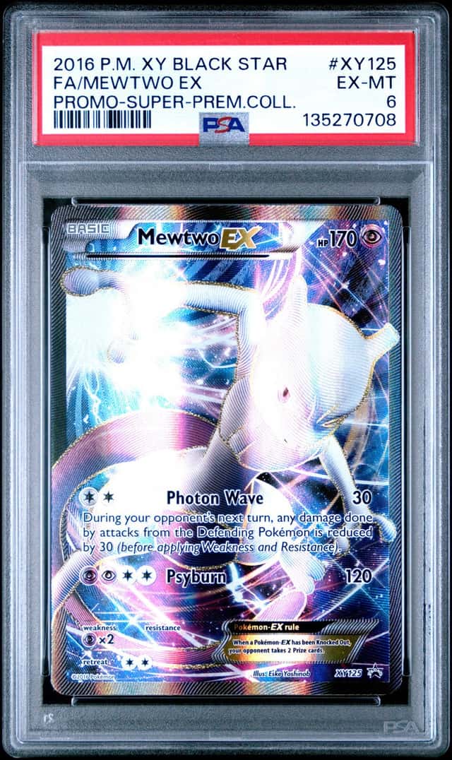 2016 POKEMON XY SUPER PREM COLL PROMO #XY125 MEWTWO EX FULL ART PSA 6