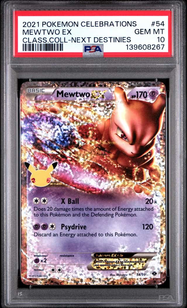 Pokémon TCG Mewtwo EX 54/99 Celebrations Classic Collection PSA 10
