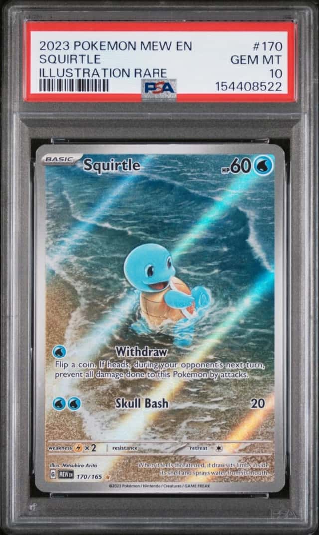 2023 POKEMON MEW EN-151 ILLUSTRATION RARE #170 SQUIRTLE PSA 10