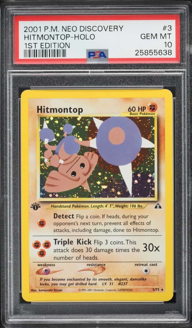 2001 Pokemon Neo Discovery 1st Edition Holo Hitmontop #3 PSA 10 GEM MINT
