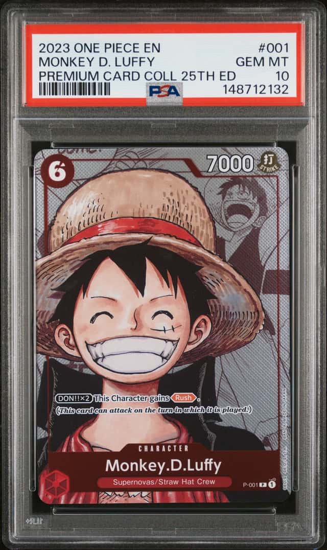 2023 One Piece Promo Premium 25th Anniversary Manga Art Monkey D. Luffy #P-001 PSA 10 GEM MINT