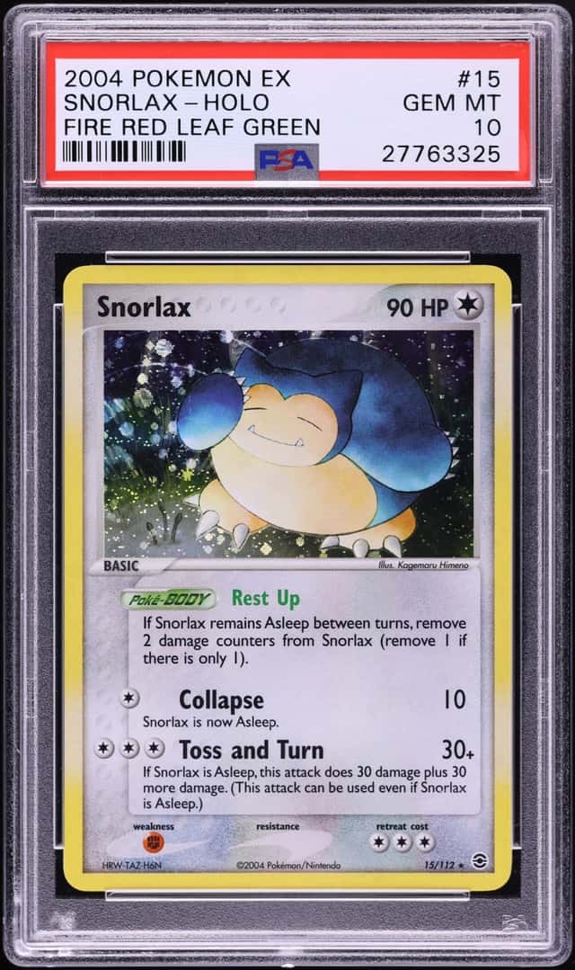 2004 Pokemon EX Fire Red & Leaf Green Holo Snorlax #15 PSA 10 GEM MINT