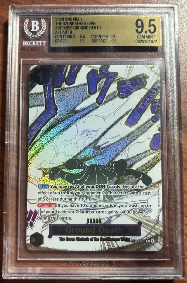 2026 One Piece The Azure's Seas Seven OP14096 Ground Death Alt BGS 9.5 GEM MINT