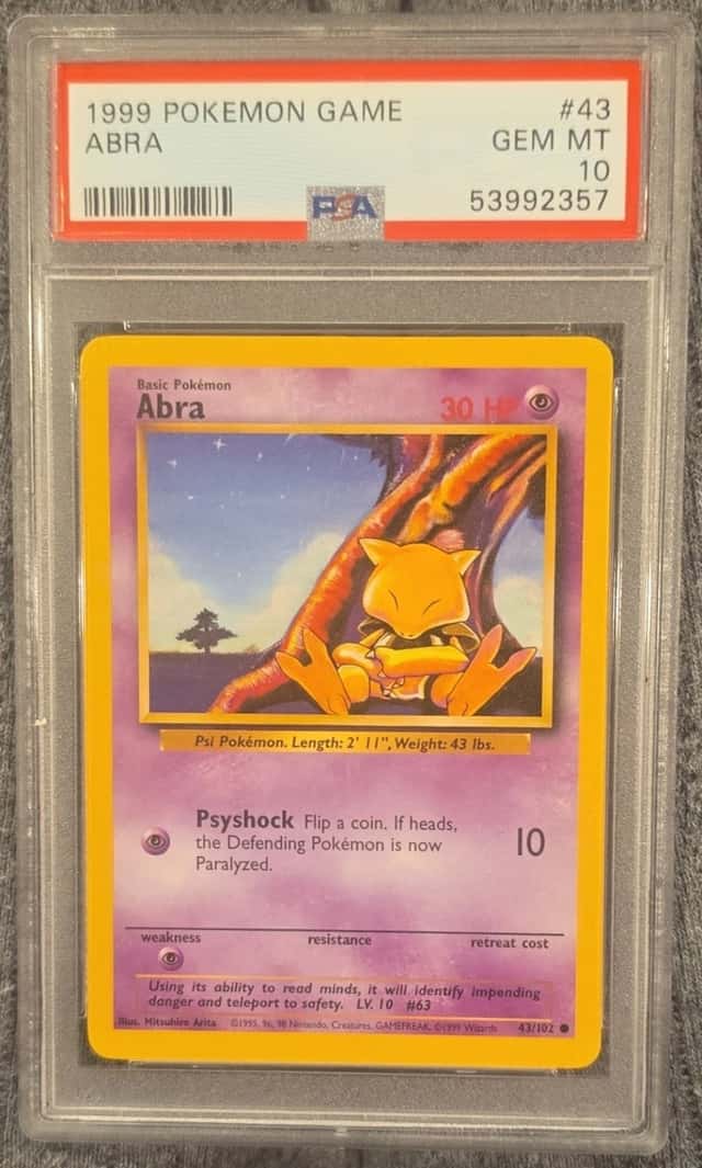 Wizards of the Coast Pokemon TCG Abra Base Set 43/102 Unlimited PSA 10