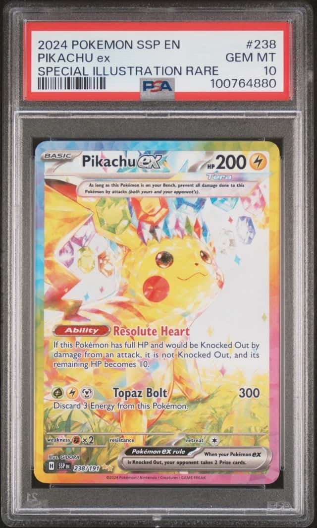 Pokemon Pikachu ex Surging Sparks 238/191 Special Illustration Rare PSA 10