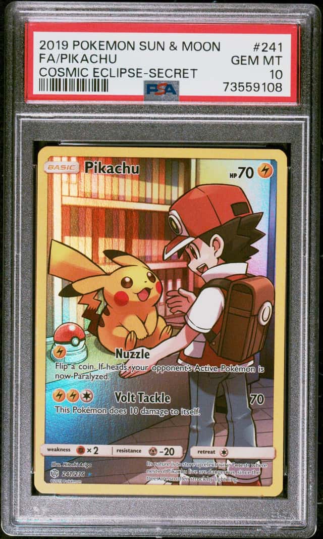 Pokemon Pikachu Cosmic Eclipse 241/236 Secret Rare PSA 10 Gem Mint
