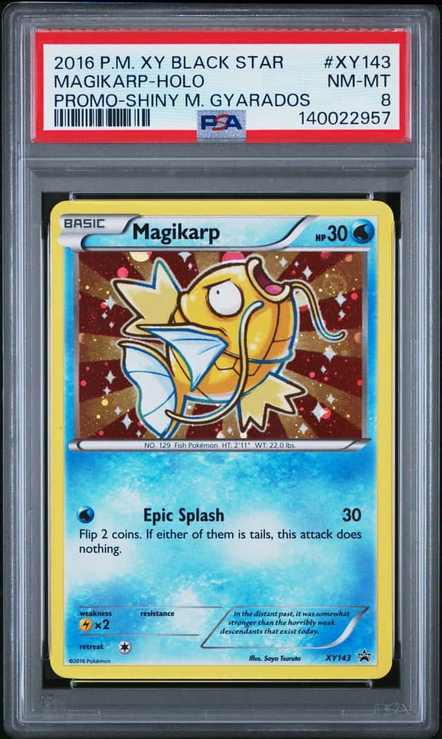 Magikarp 2016 Pokémon XY Black Star Promo Holo Shiny M Gyarados #XY143 PSA 8