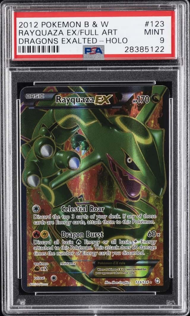 Pokemon Rayquaza EX Dragons Exalted Full Art 123/124 PSA 9 Mint