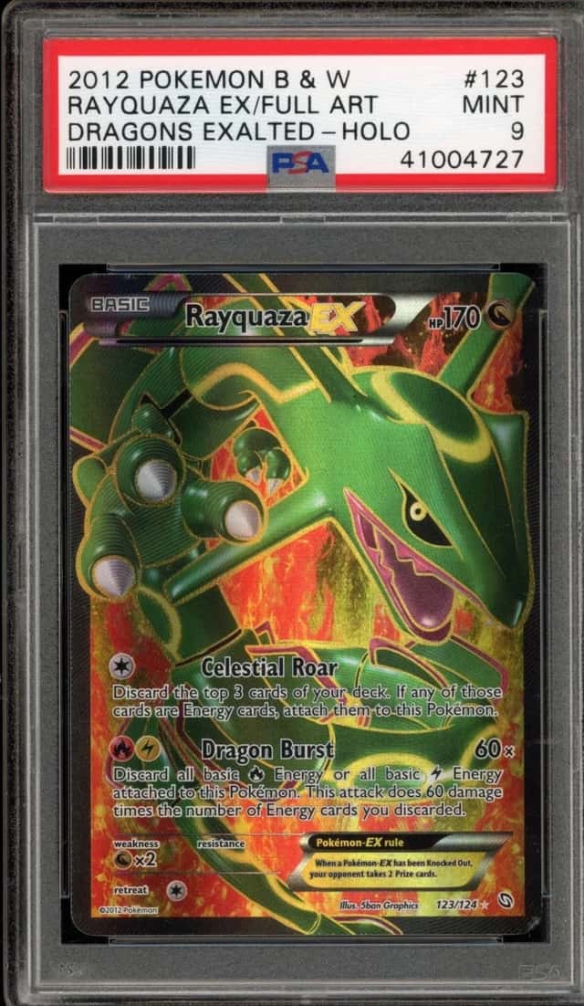 Pokemon Rayquaza EX Dragons Exalted Full Art 123/124 PSA 9 Mint