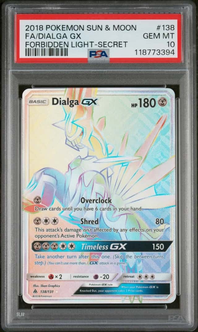 Pokemon Dialga Gx Forbidden Light 138/131 Secret Rare PSA 10 Gem Mint