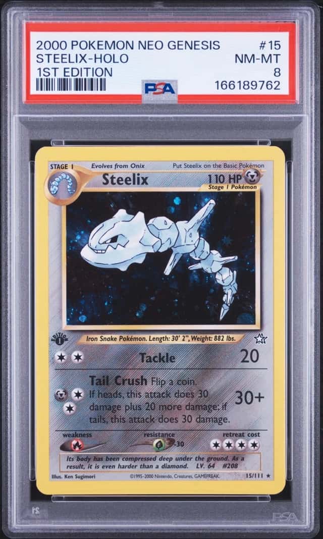 2000 POKEMON NEO GENESIS 1ST EDITION #15 STEELIX-HOLO PSA 8