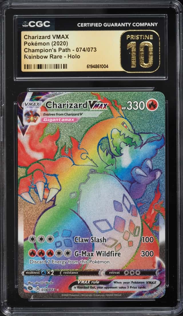 2020 Pokemon Sword & Shield Champion's Path Rainbow Rare Charizard VMAX #74 CGC 10 PRISTINE