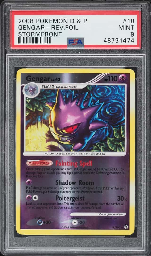 2008 Pokemon Diamond & Pearl Stormfront Reverse Holo Gengar #18 PSA 9 MINT