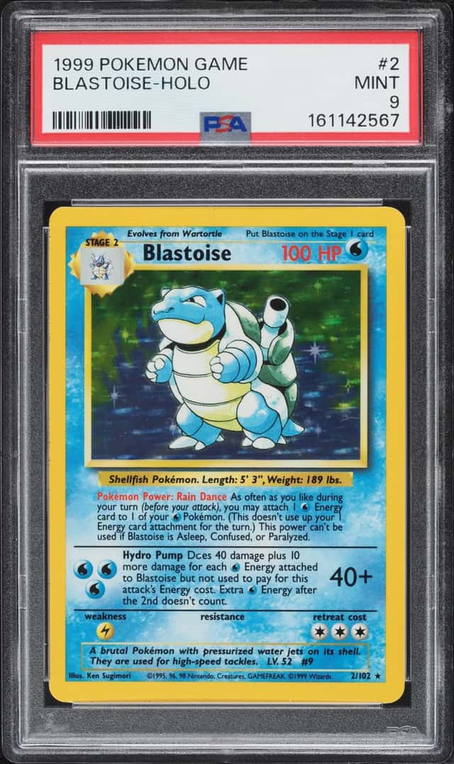 1999 Pokemon Base Set Holo Blastoise #2 PSA 9 MINT