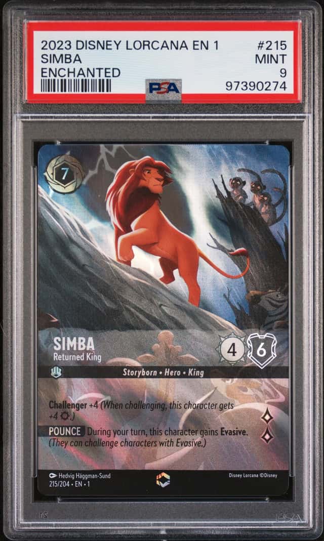 2023 Disney Lorcana The First Chapter Enchanted Simba Returned King #215 PSA 9 MINT
