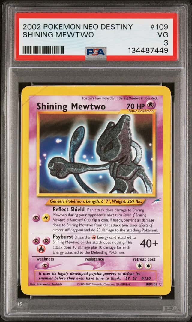 2002 Pokemon Neo Destiny Holo Shining Mewtwo #109