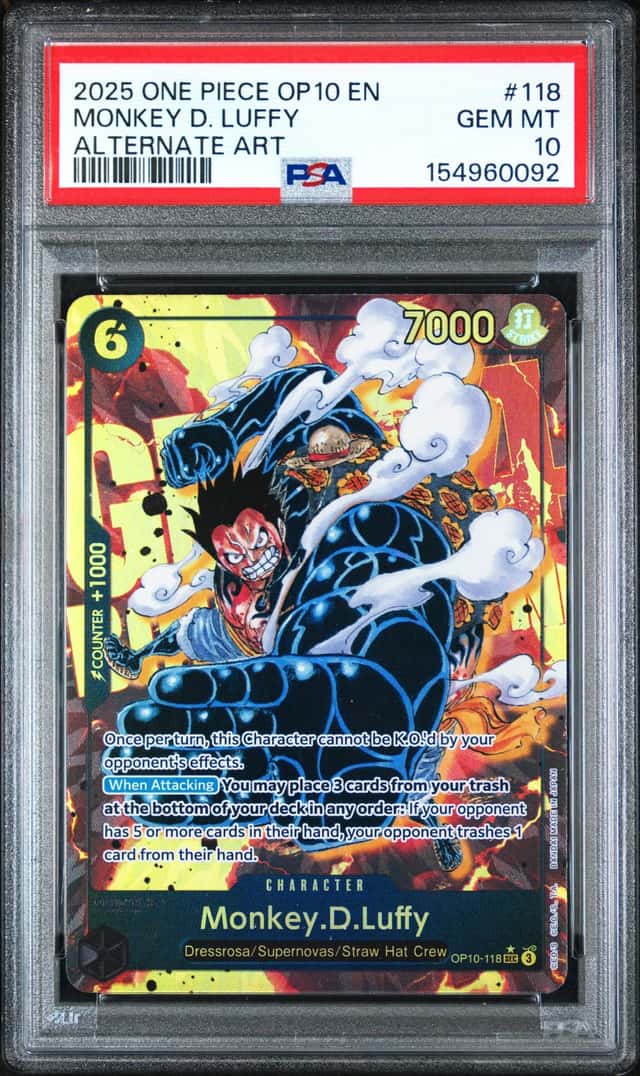 One Piece En Monkey D Luffy Alternate Art OP10-118 PSA 10 Gem Mint