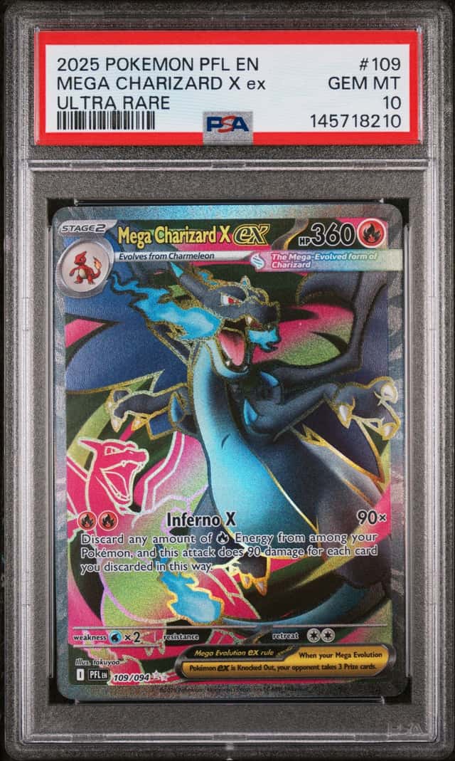 Mega Charizard X EX 109/094 Ultra Rare Pfl En-Phantasmal Flames Pokemon PSA 10