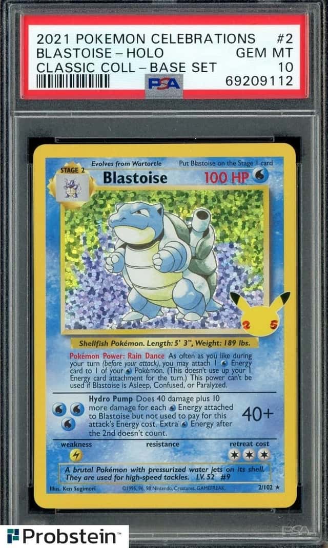 2021 Pokemon Celebrations Classic Base #2 Blastoise Holo PSA 10 GEM MINT