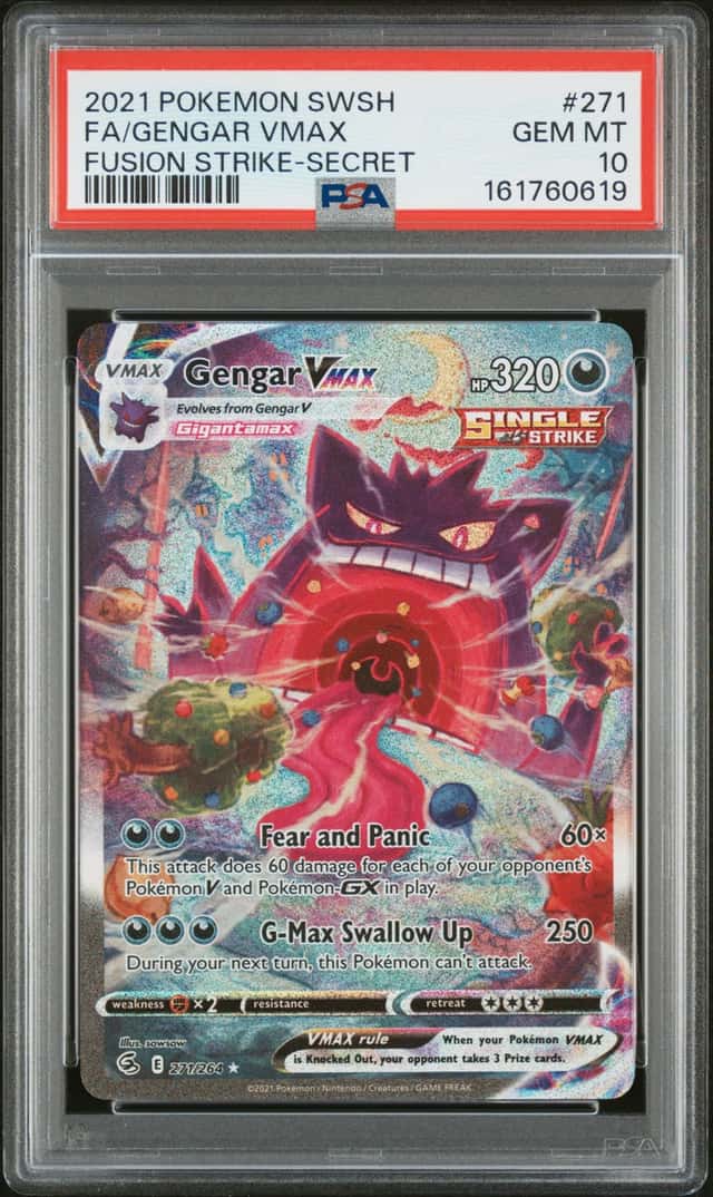 2021 Pokemon SWSH Fusion Strike Gengar VMAX #271/264 PSA 10 GEM MINT GEM MINT