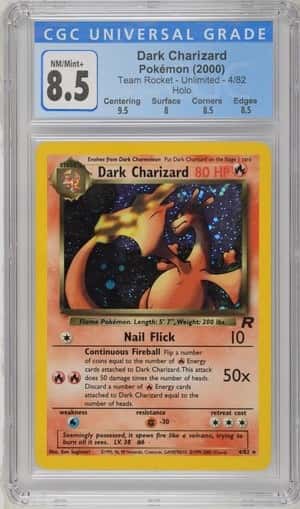 2000 Pokemon Team Rocket #/82 Dark Charizard Holo CGC 8.5 NM-MT+