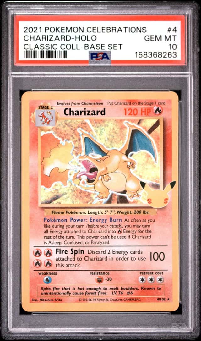 2021 POKEMON CELEBRATIONS CLASSIC COLLECTION #4 CHARIZARD-HOLO PSA 10